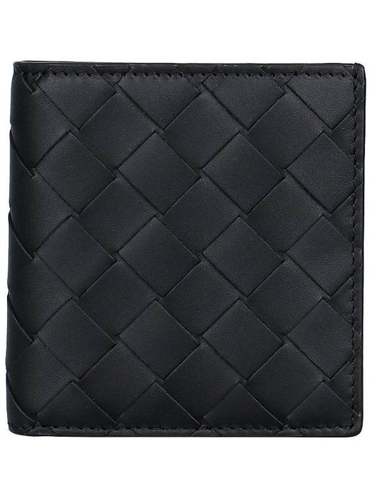 Intrecciato Slim Calfskin Leather Bi-Fold Wallet Black - BOTTEGA VENETA - BALAAN 2