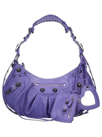 Small Le Cagol Lambskin Shoulder Bag Purple - BALENCIAGA - BALAAN 1