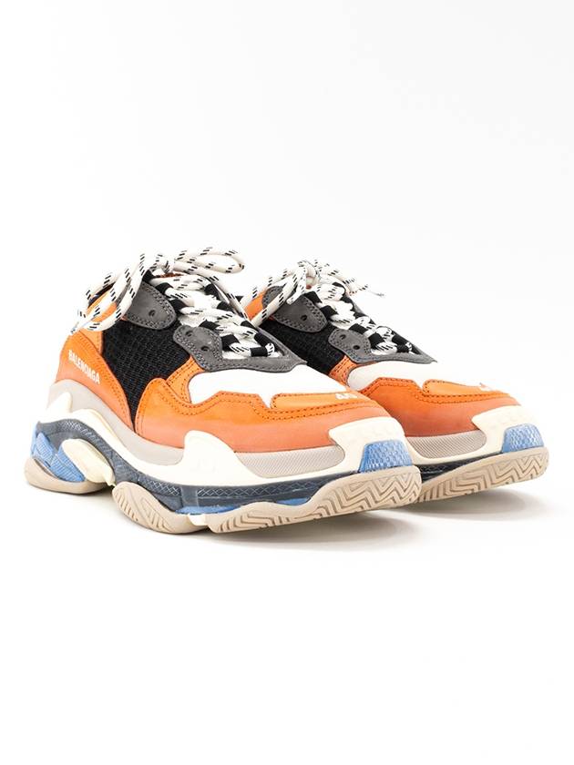 Triple S Low-Top Sneakers Blue Orange - BALENCIAGA - BALAAN 2