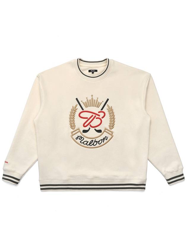 MALBON BUDWEISER Champions Fleece Sweatshirt CREAM - MALBON GOLF - BALAAN 1