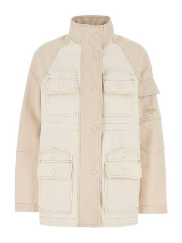 High Collar Blouson Jacket White - FENDI - BALAAN 1