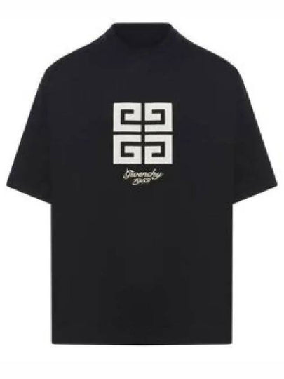 4G Logo Cotton Short Sleeve T-Shirt Black - GIVENCHY - BALAAN 2