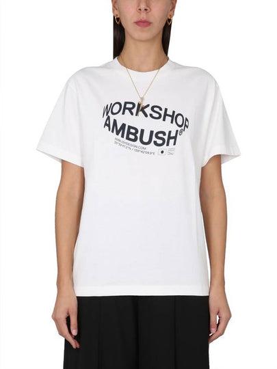 Workshop Logo Printing Short Sleeve T-Shirt White - AMBUSH - BALAAN 2