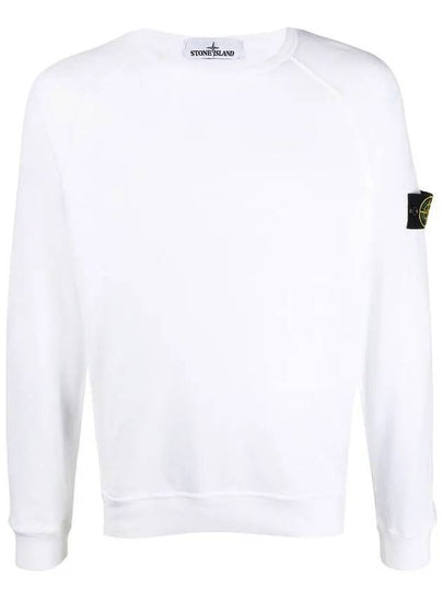 Logo Wappen Washed Raglan Sweatshirt White - STONE ISLAND - BALAAN 2