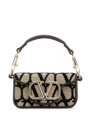 V Logo Plaque Foldover Tote Bag Black - VALENTINO - BALAAN 1