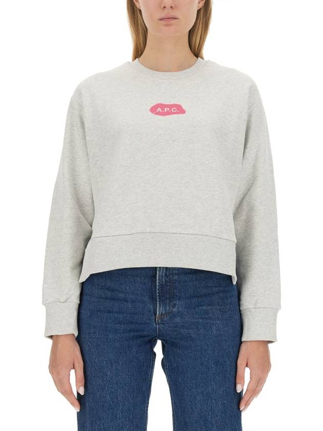 Women's Civile Logo Sweatshirt Light Grey - A.P.C. - BALAAN 2