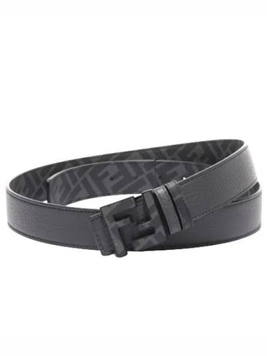 Square leather reversible belt - FENDI - BALAAN 1