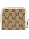 GG Zipper Medium Canvas Half Wallet White Beige - GUCCI - BALAAN 3