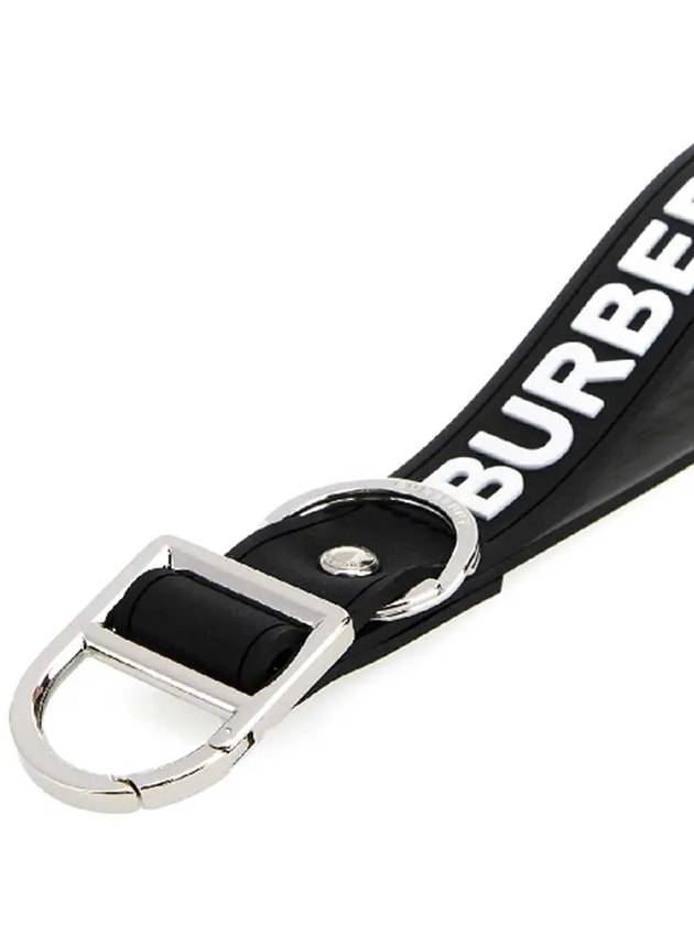 Logo Detail Silicone Keyring Black - BURBERRY - BALAAN 5