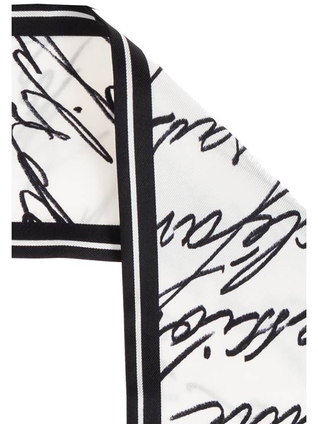 Balmain Silk Scarf With Monogram, Women's, White - BALMAIN - BALAAN 4