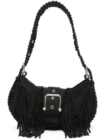 Osoi Suede Brocle Shoulder Bag With Fringe - OSOI - BALAAN 1