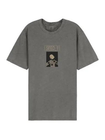 Printed Crew Neck Short Sleeve T Shirt Gray Tee - CP COMPANY - BALAAN 1