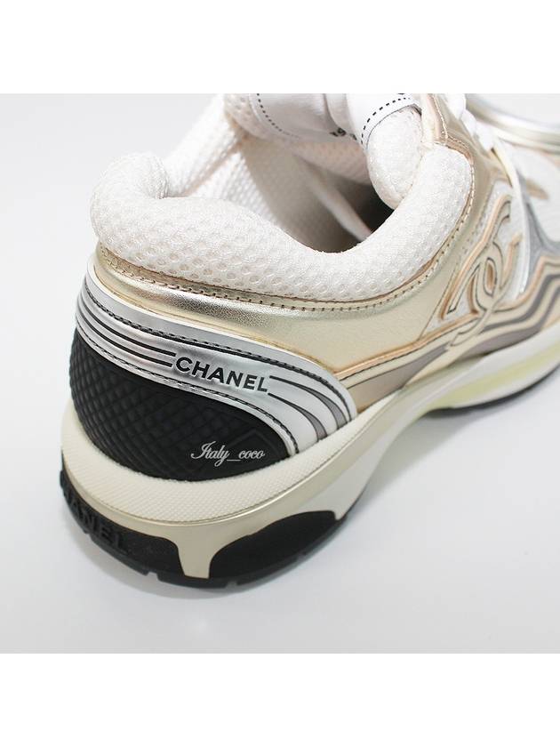 Fabric Laminated Low Top Sneakers Gold - CHANEL - BALAAN 10