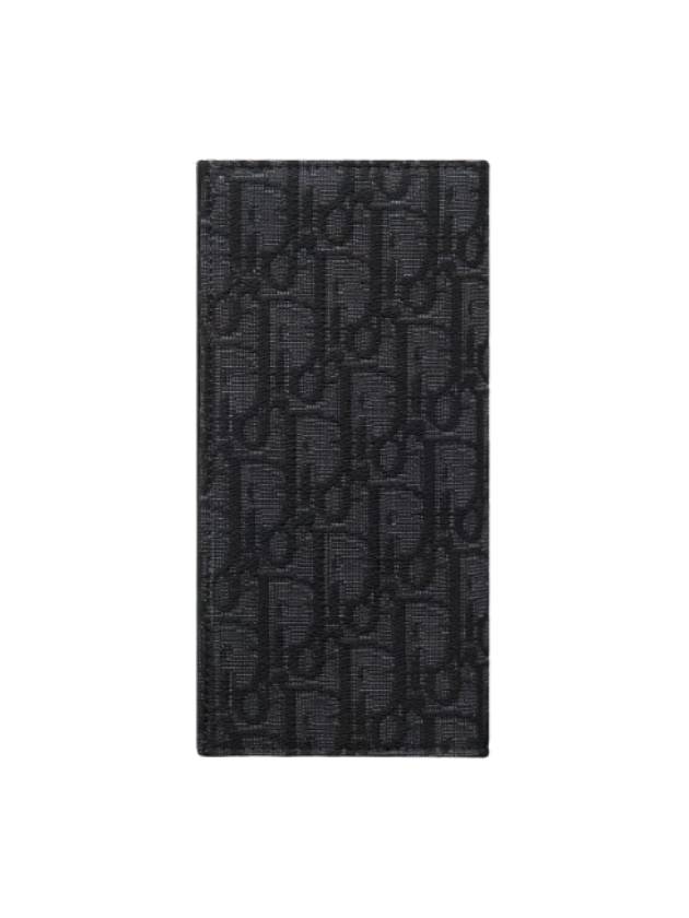 Oblique Jacquard Vertical Long Wallet Beige Black - DIOR - BALAAN 3