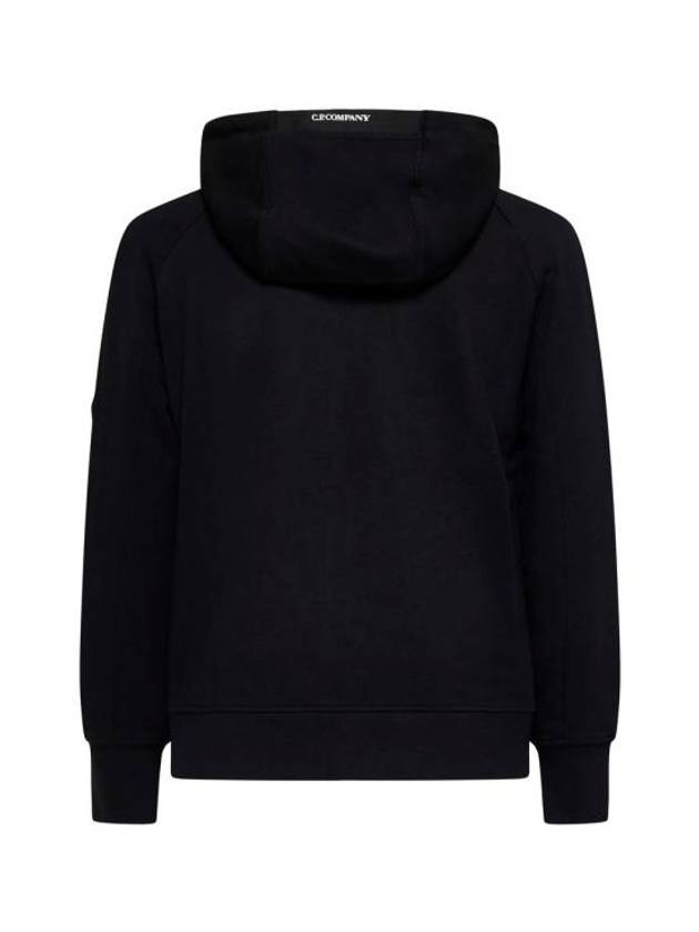 Diagonal Raised Fleece Hooded Jacket Black - CP COMPANY - BALAAN 3