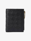 Intrecciato Zipper Small Half Wallet Black - BOTTEGA VENETA - BALAAN 3