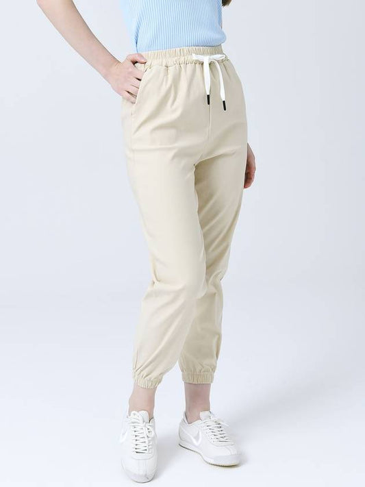 Poly Span Waist Full Banding String Beige Jogger Pants DO3242JOPT001 1 - DOYOUKNOWMC GOLF WEAR - BALAAN 2