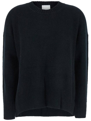 Black Crewneck Sweater With Dropped Shoulders In Cashmere Woman - ALLUDE - BALAAN 1