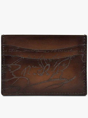 Bamboo Neo Scritto Venezia Calfskin Card Holder Cacao Intenso BAMBOU JOUR V2 CI - BERLUTI - BALAAN 1