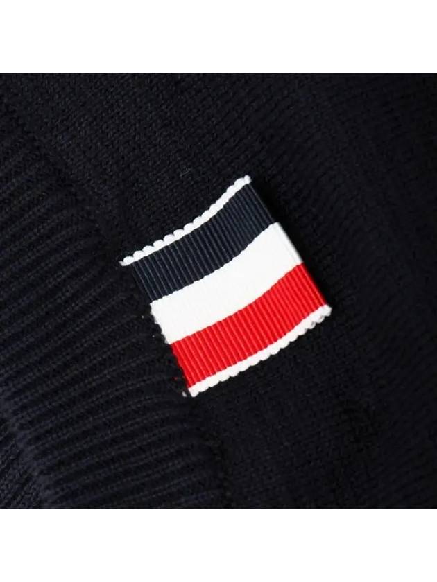 4 Bar Armband Milano Stitch Knit Top Navy - THOM BROWNE - BALAAN 8