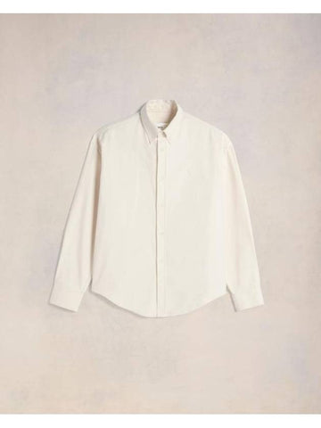 Cotton Long Sleeve Shirt Off White - AMI - BALAAN 1