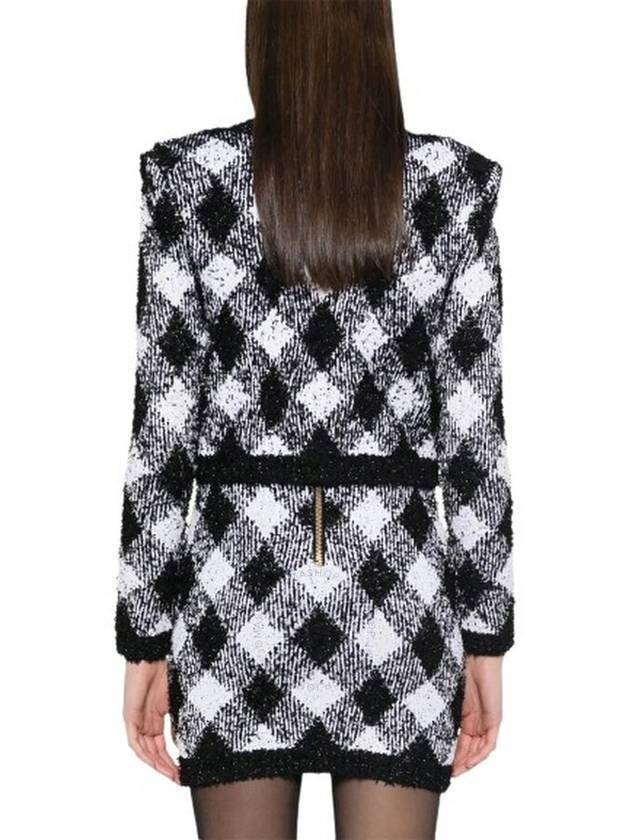 Balmain Check Pattern Tweed Jacket, Brand Size 36 (US Size 4) - BALMAIN - BALAAN 3