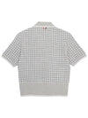 Checked Tweed Shrunken Short Sleeve Polo Grey - THOM BROWNE - BALAAN 3