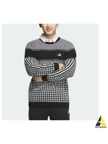 adidas GOLF Primeknit Jacquard Long Sleeve Crew Neck Pullover Sweater IM7300 - ADIDAS GOLF - BALAAN 1