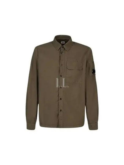 Tylon L Button Long Sleeve Shirt Green - CP COMPANY - BALAAN 2