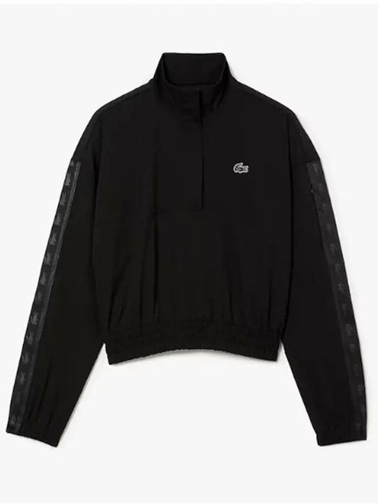 Women's Sports Loose Fit Track Jacket Black - LACOSTE - BALAAN 2