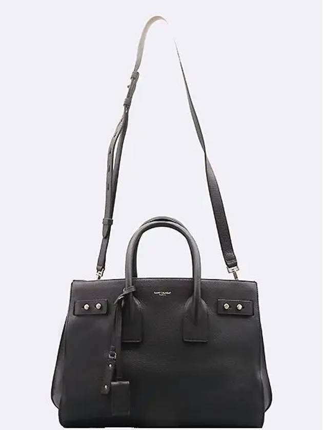 464960 Black Leather Sac de Jour Small Tote Bag Shoulder Strap - SAINT LAURENT - BALAAN 4