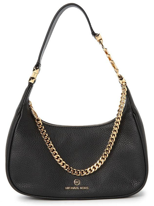 Women's Piper Chain Link Leather Shoulder Bag Black - MICHAEL KORS - BALAAN.