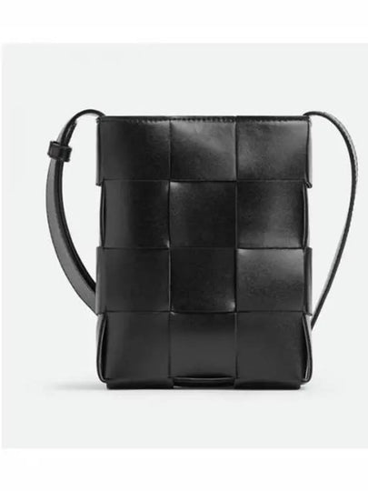 Cassette Intrecciato Mini Cross Bag Black - BOTTEGA VENETA - BALAAN 2