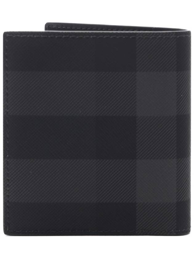 Check Leather Half Wallet Grey - BURBERRY - BALAAN 5