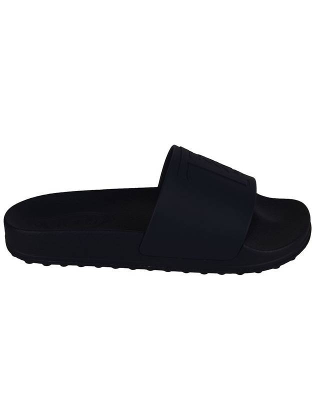 T logo flat slippers black - TOD'S - BALAAN.