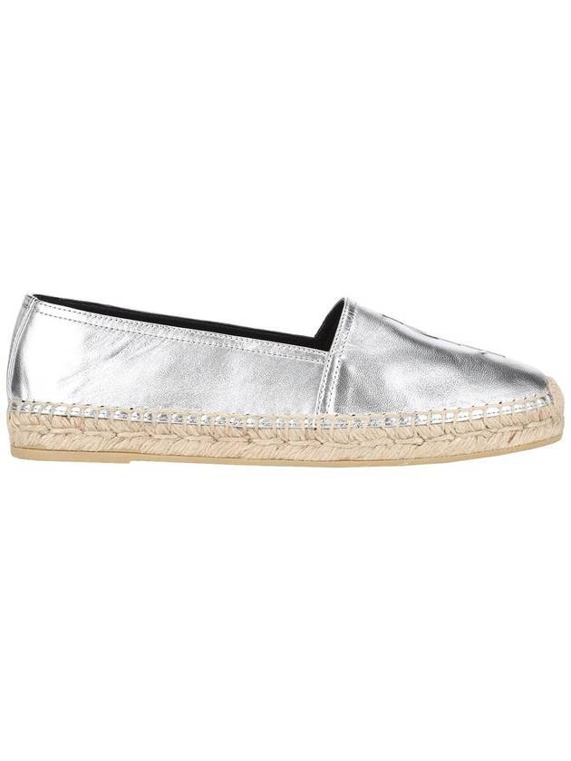 monogram espadrille shoes silver - SAINT LAURENT - BALAAN.