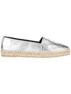 Monogram Espadrille Slips-On Silver - SAINT LAURENT - BALAAN 1