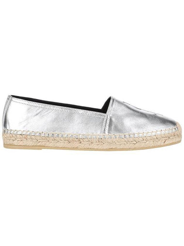 Monogram Espadrille Slips-On Silver - SAINT LAURENT - BALAAN 1