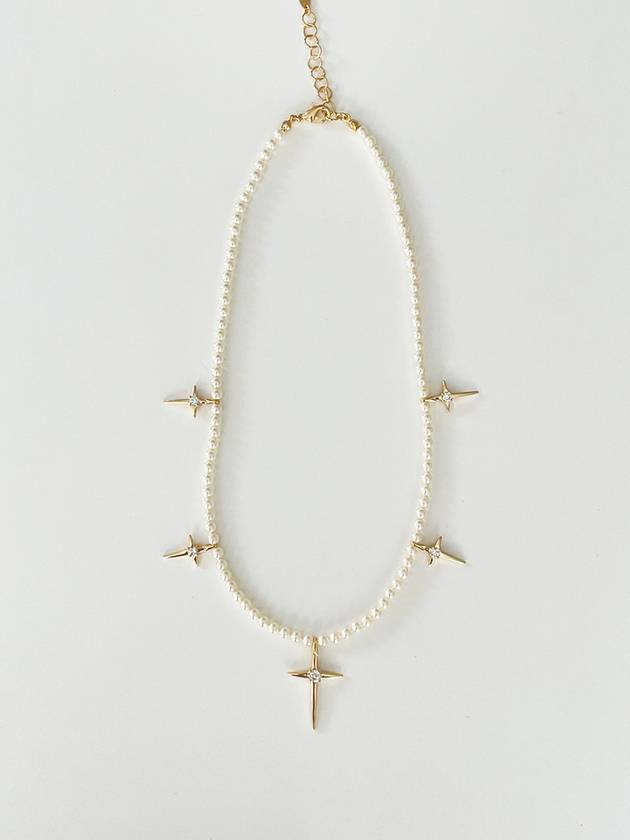 Multi Cross Rosary Necklace Cross pearl necklace - ELYONA - BALAAN 2