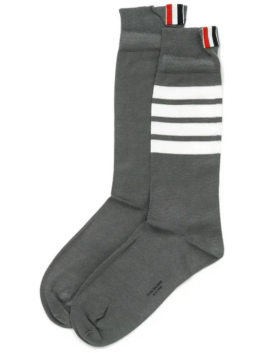 4 Bar Stripe Socks Medium Gray - THOM BROWNE - BALAAN 2