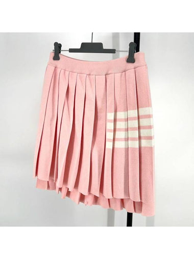 Diagonal armband pleated mini skirt pink - THOM BROWNE - BALAAN 1