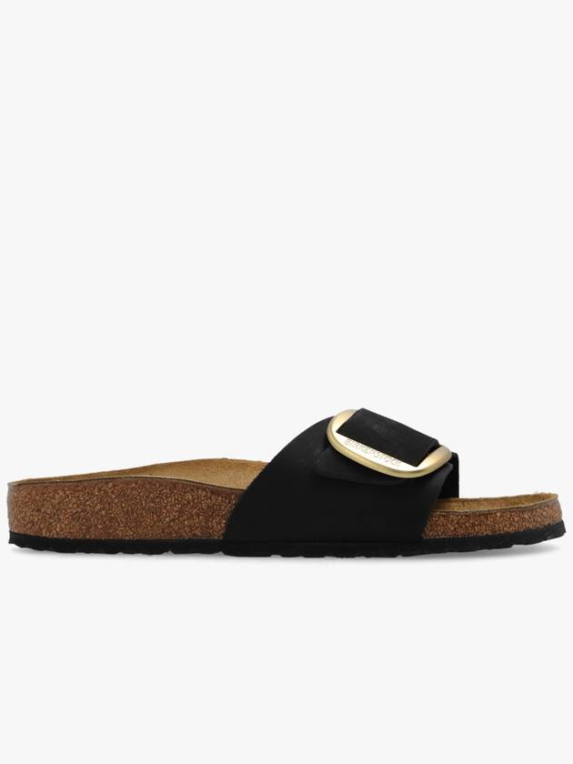 Madrid Big Buckle Nubuck Leather Slippers Black - BIRKENSTOCK - BALAAN 2