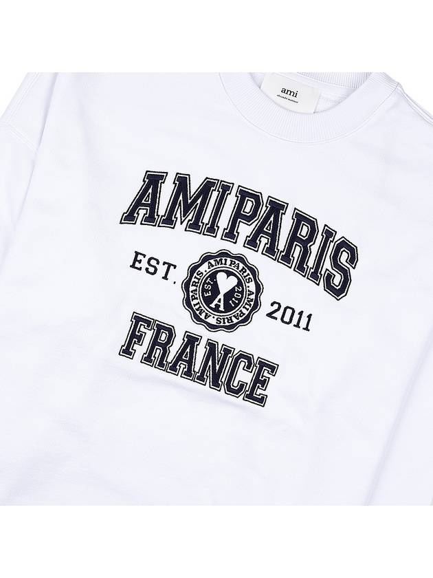 Logo Print Sweatshirt White - AMI - BALAAN 7