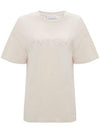 Embroidery Logo Cotton Short Sleeve T-Shirt Beige - JW ANDERSON - BALAAN 1