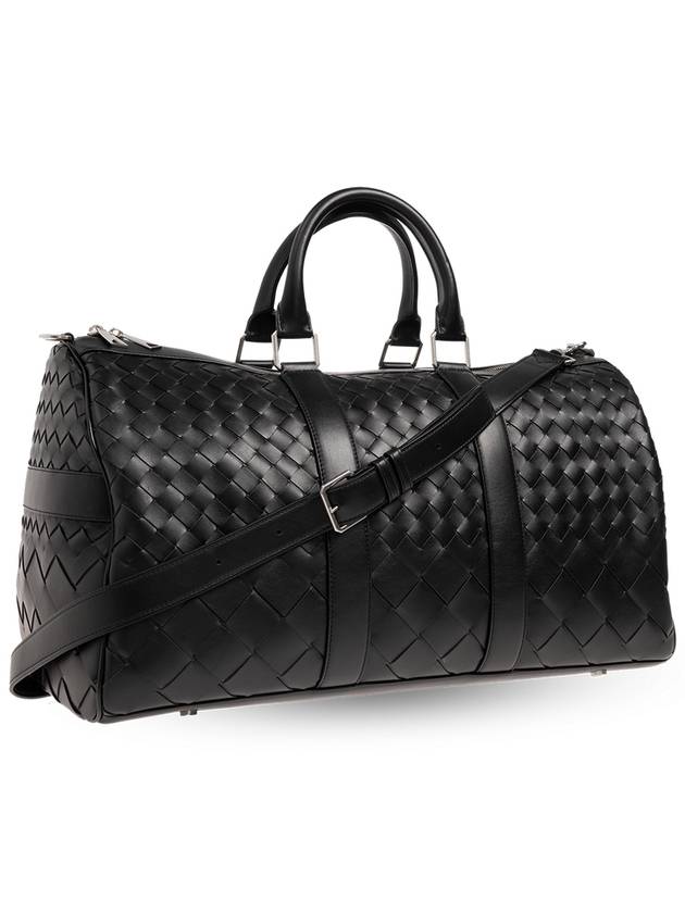 Bottega Veneta Duffel Bag With Intrecciato Weave, Men's, Black - BOTTEGA VENETA - BALAAN 4