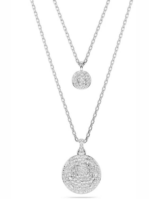 Sublima Layered Pendant Rhodium Necklace Silver - SWAROVSKI - BALAAN 2