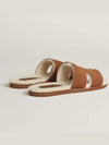 Izmir fleece sandals MARRON TECK ECRU - HERMES - BALAAN 4