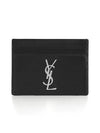 Monogram Card Case in Smooth Leather Black - SAINT LAURENT - BALAAN 3