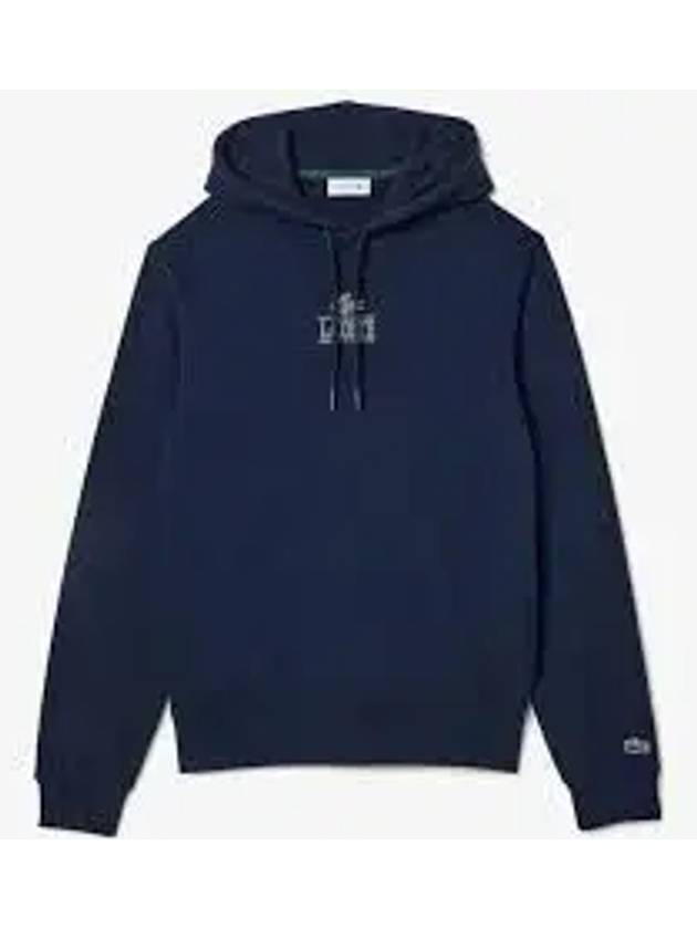 Logo Print Hoodie Blue - LACOSTE - BALAAN 2