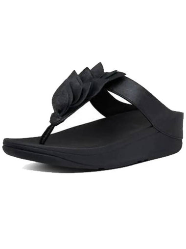 Pinot Leaf Toepost All Black Leather Women's - FITFLOP - BALAAN 1